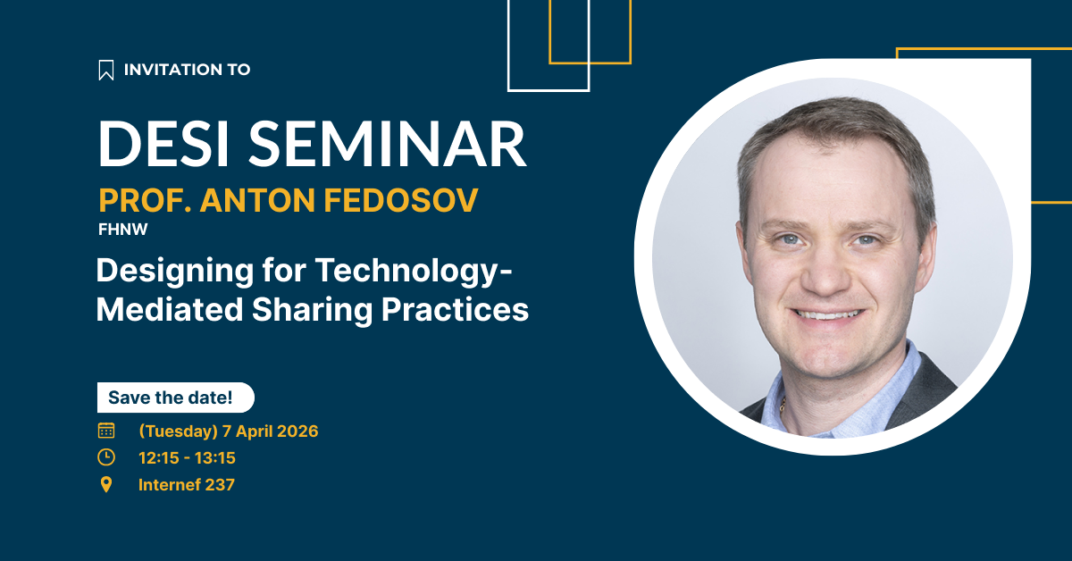 DESI Seminar: Designing for Technology-Mediated Sharing Practices