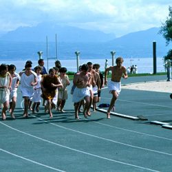 Dorigny. Jeux olympiques antiques en 1987. Course des hommes. © DR