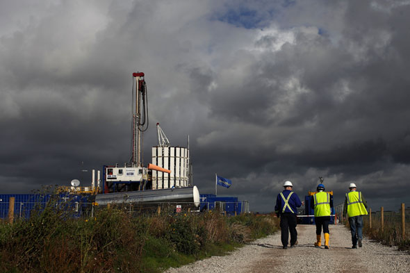 Angleterre. Ces installations d’extraction du gaz de schiste appartiennent à la société Cuadrilla. © Matthew Lloyd/Intermittent/getty images
