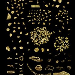 510 grammes d'or dans un petit vase: un trésor découvert en 1980 par l'archéologue grec Petros Themelis. Erétrie, deuxième moitié du VIIe siècle av. J.-C. Image tirée de "Cité sous terre". Infolio (2010).