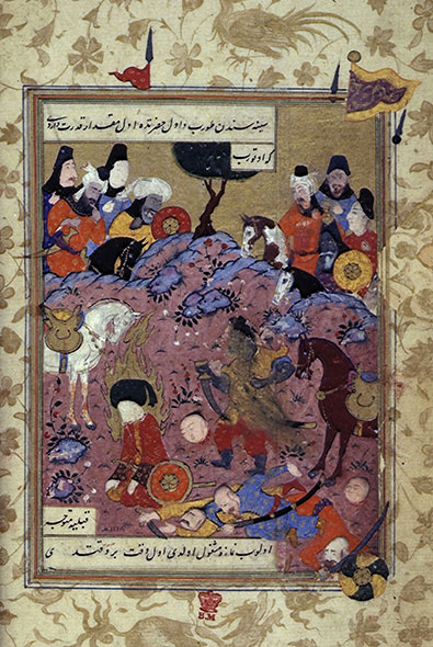 Bataille de Kerbala Décapitation de Hussein, en 680. Ce martyre scelle la séparation religieuse entre les sunnites et les chiites. © akg-images / British Library