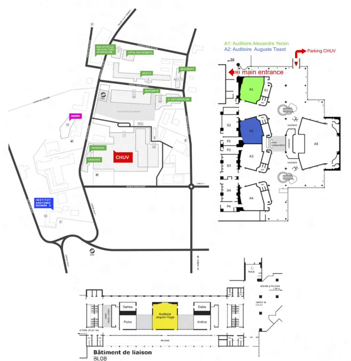 General map and course locations