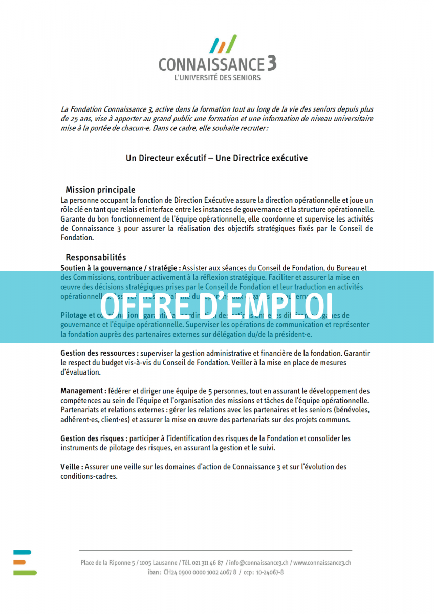 offre d’emploi direction