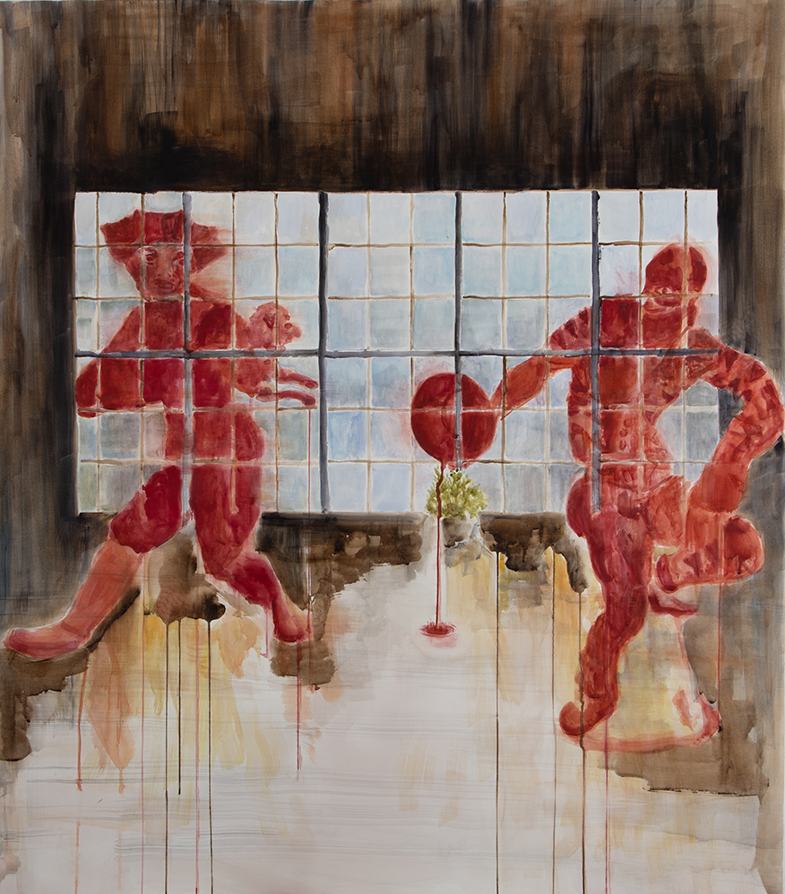 630019: "bühne", "stage", 2022, watercolour, 126.8 x 111.2 cm