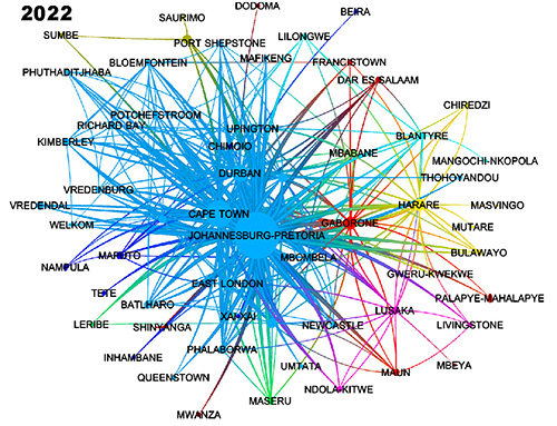 Networks of multinational firms and urban development in Africa, 2010-2022
