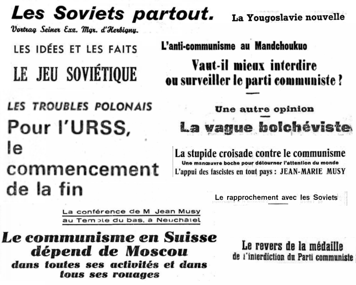 Fig. 1 : collage personnel à partir d’articles du corpus Impresso.