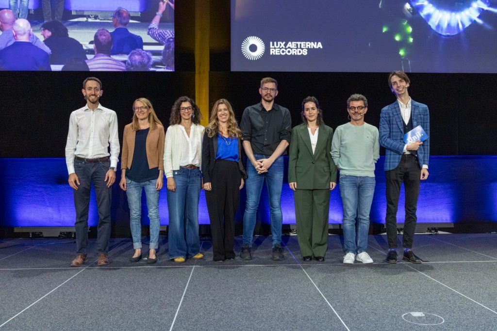 The whole team presenting at the 7x7 UNIL