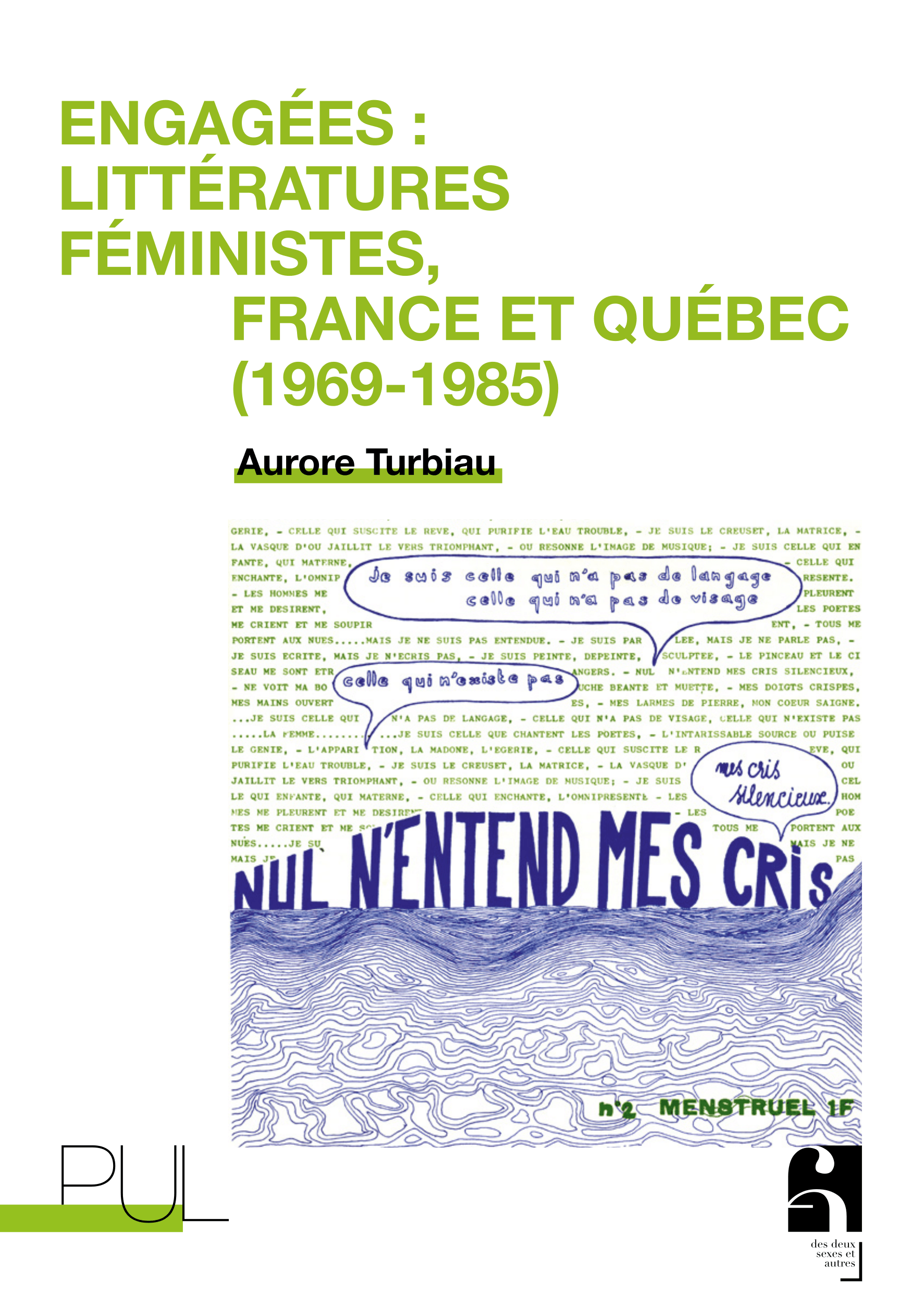 Couverture de Engagées: littératures féministes en France et au Québec (1969-1985)