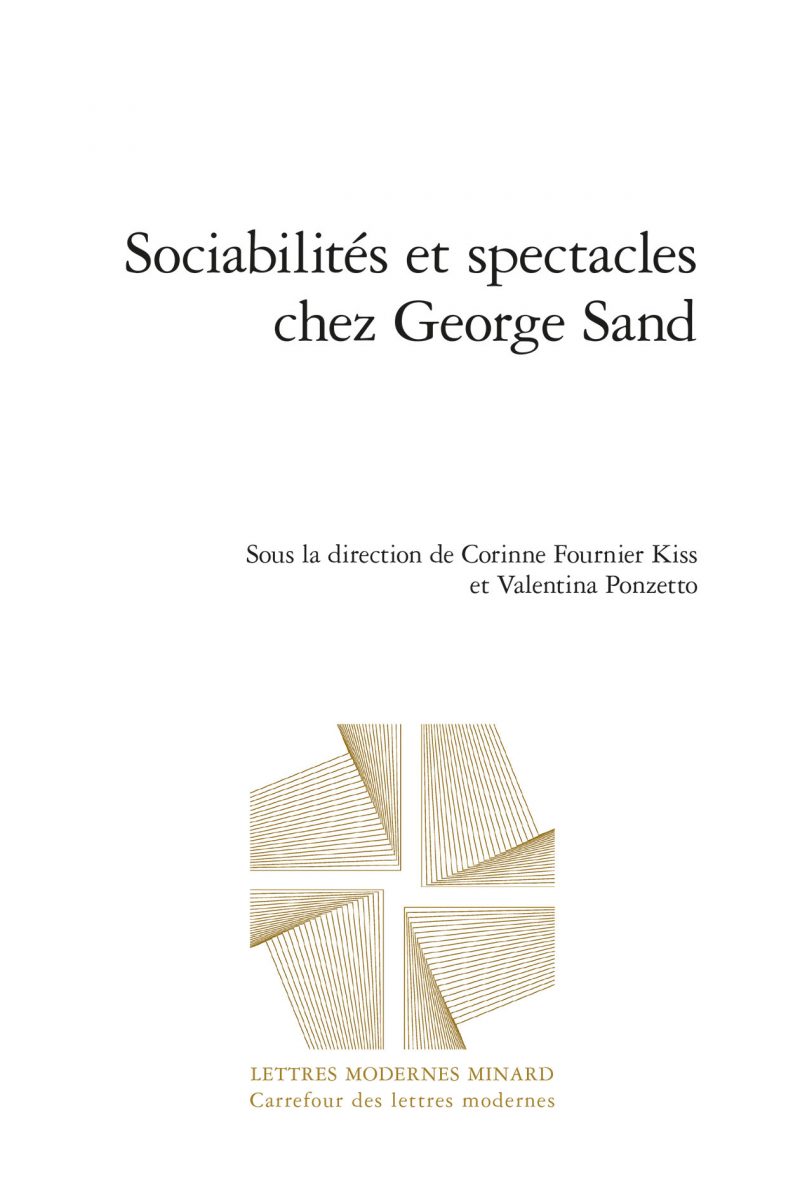 Couverture de Sociabilités et spectacles chez George Sand