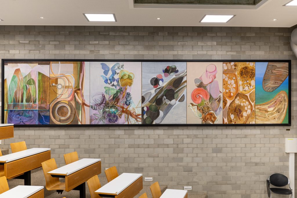 Peintures de Charles Meystre (1925-2013) dans l'auditoire au Biophore